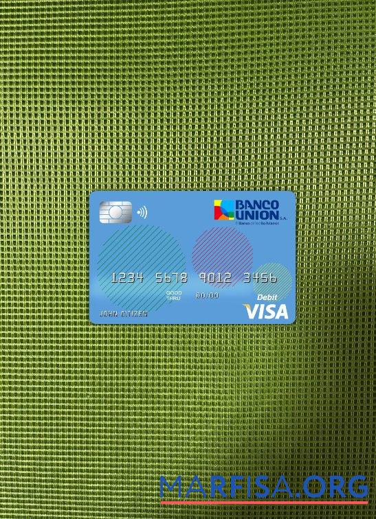 Blank Bolivia Banco Union bank visa card photolook front download for verification